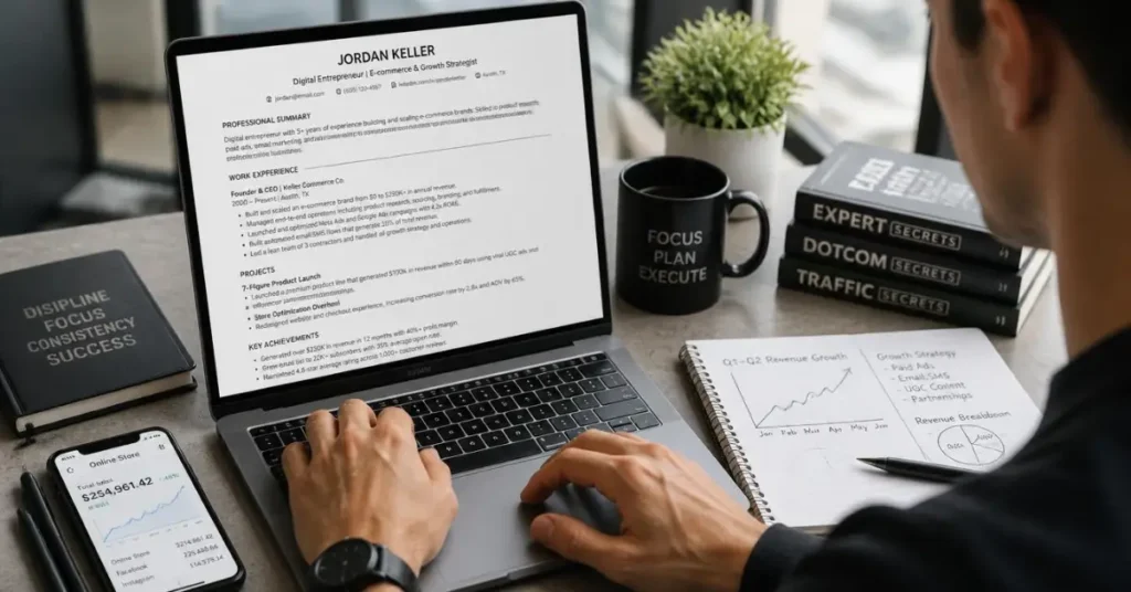 Best Lean Resume Sections to showcase side hustle monetization