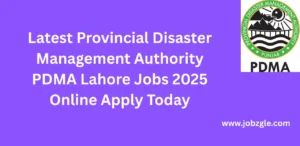 Latest Provincial Disaster Management Authority PDMA Lahore Jobs 2025 Online Apply Today